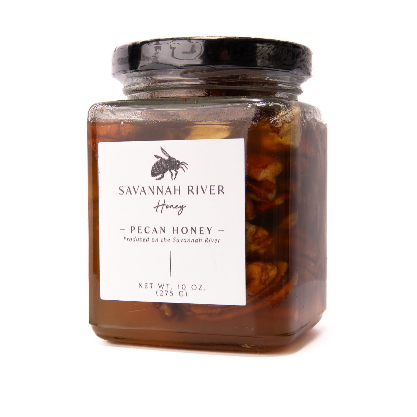 Raw honey mixed with premium pecans gourmet spread